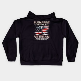 Submarine Service Veteran US Submariner - Gift for Veterans Day 4th of July or Patriotic Memorial Day Kids Hoodie